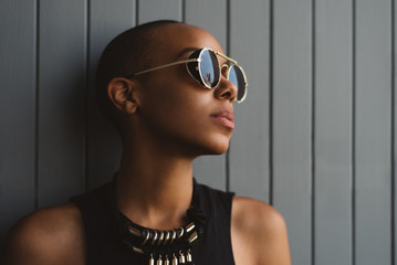 Young woman wearing sunglasses