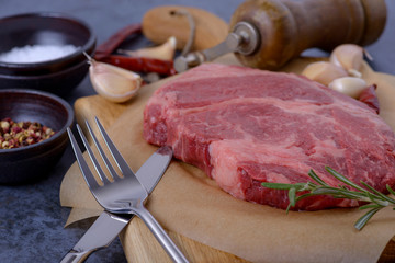 Closeup raw meat for steak