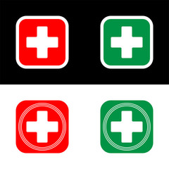 Fototapeta premium Medical cross, vector icon of medical cross
