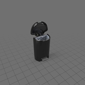 Open kitchen trash can