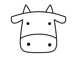 牛の顔(線画)
