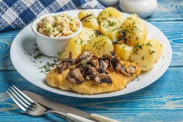 Fried chicken breast.