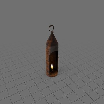 Metal candle holder with hook