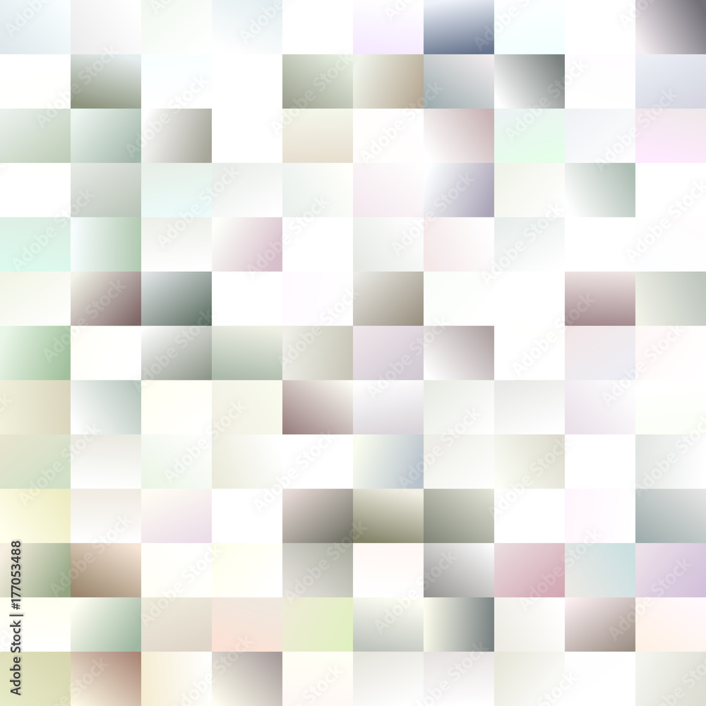 Poster geometric abstract rectangle background - gradient mosaic vector design from rectangles in light ton