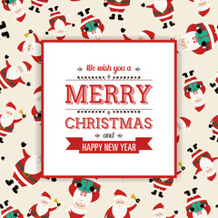 Christmas background with santa claus and greetings