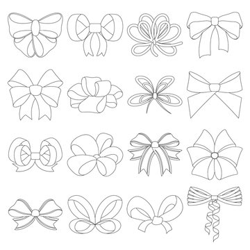 Ribbon, basma, bandage, and other web icon in outline style.Textiles, decor, bows, icons in set collection.