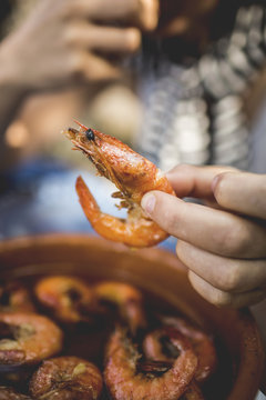 Shrimps in garlic oil