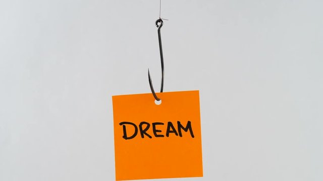 Illustration, on fishhook Dream