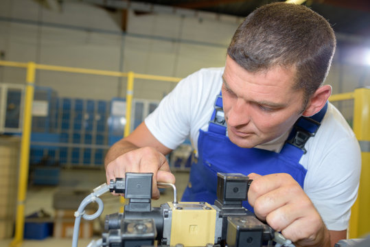 busy worker in the factory