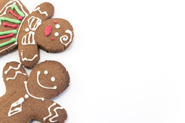 Gingerbread Couple Cookies with Copy Space