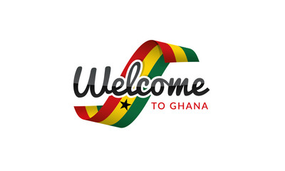 Welcome to Ghana flag sign logo icon