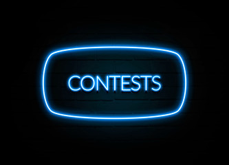 Contests  - colorful Neon Sign on brickwall