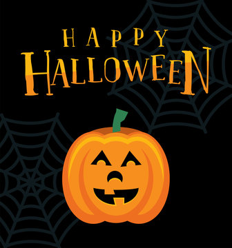 Happy Halloween Pumpkin Jack o Lantern Illustration