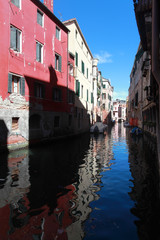 Fototapeta na wymiar houses on the canals in venice