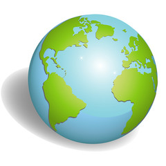 Earth globes isolated on white background