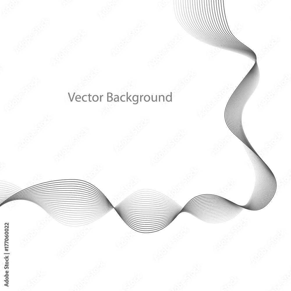 Poster abstract gray wave. vector abstract background of wave. black and white halftone vector illustration