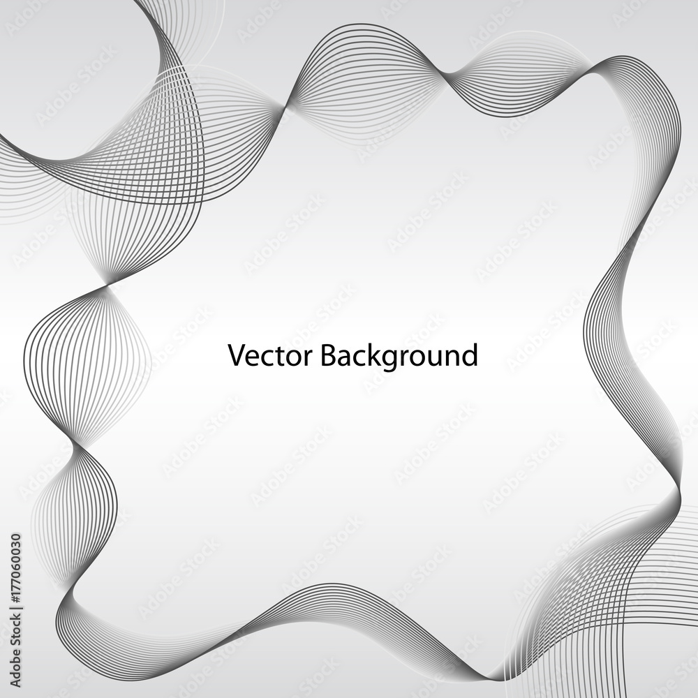 Poster abstract gray wave. vector abstract background of wave. black and white halftone vector illustration