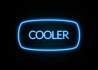 Cooler  - colorful Neon Sign on brickwall