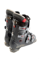 Grey well used ski boots