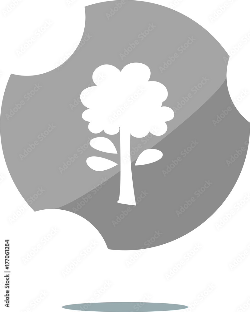 Poster tree icon on round button . flat sign isolated on white background