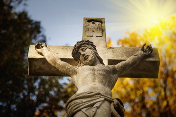 crucifixion of Jesus Christ as a symbol of resurrection and immortality of the human soul. Bottom...
