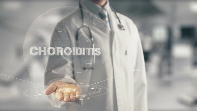 Doctor holding in hand Choroiditis