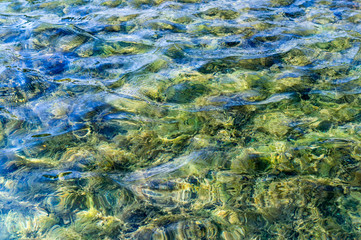 texture of water in tiled pool, fountain. background, nature.
