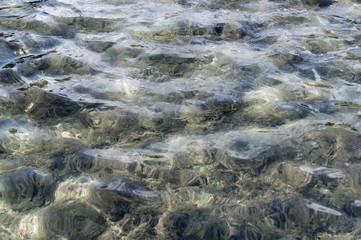 texture of water in tiled pool, fountain. background, nature.