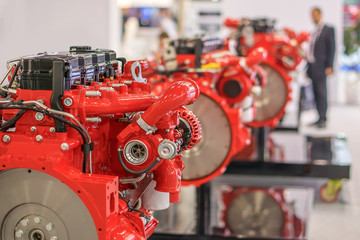 engines and power plants in a row at the plant and managing officer