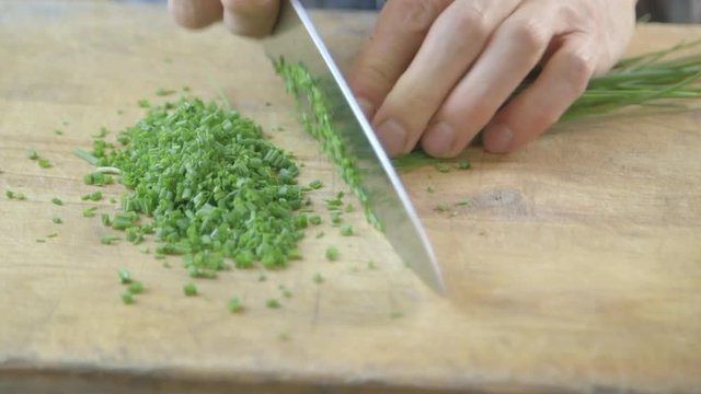 Close up: cutting chive