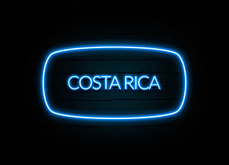 Costa Rica  - colorful Neon Sign on brickwall