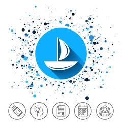 Sail boat icon. Ship sign.