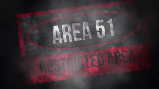 Area 51 Restricted Area, Warning No Trespassing Beyond This Point - Text Animation Background Loop 4K Animation
