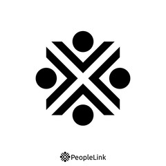 people unity logo with initial letter x sign. logo template. vector illustration