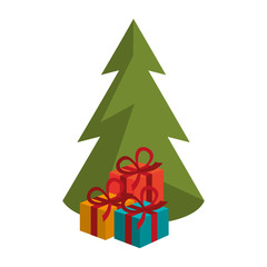 tree with gifts christmas related icon image vector illustration design 