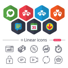 Couple love icon. Lesbian and Gay lovers signs.