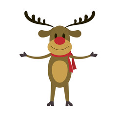 reindeer rudolph christmas related icon image vector illustration design 