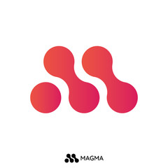 lava style Letter M Logo. technology logo. Vector illustration.