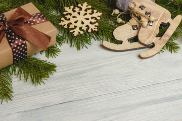 Template for New Year space for text. Mockup for advertising, congratulations