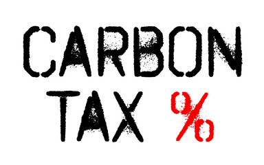 Carbon tax sticker. Authentic design graphic stamp. Original series