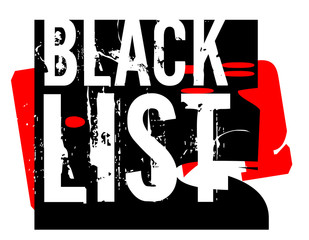 Blacklist sticker. Authentic design graphic stamp. Original series