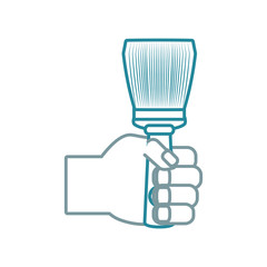 hand  with paint brush vector  illustration