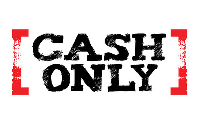 Cash only sticker. Authentic design graphic stamp. Original series