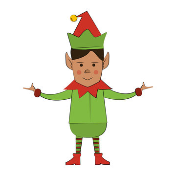 elf christmas related icon image vector illustration design 