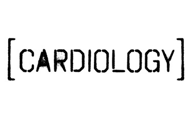 Cardiology sticker. Authentic design graphic stamp. Original series