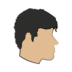 man avatar head sideview icon image vector illustration design 