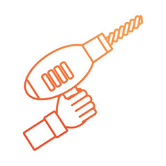 Obraz premium hand with drill vector illustration