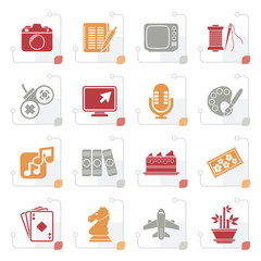 Stylized Hobbies and leisure Icons - vector icon set