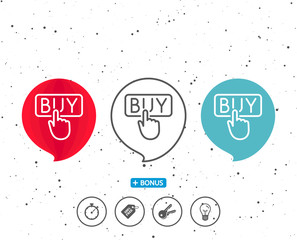 Click to Buy line icon. Online Shopping sign.