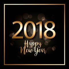 happy new year 2018 glitter black background